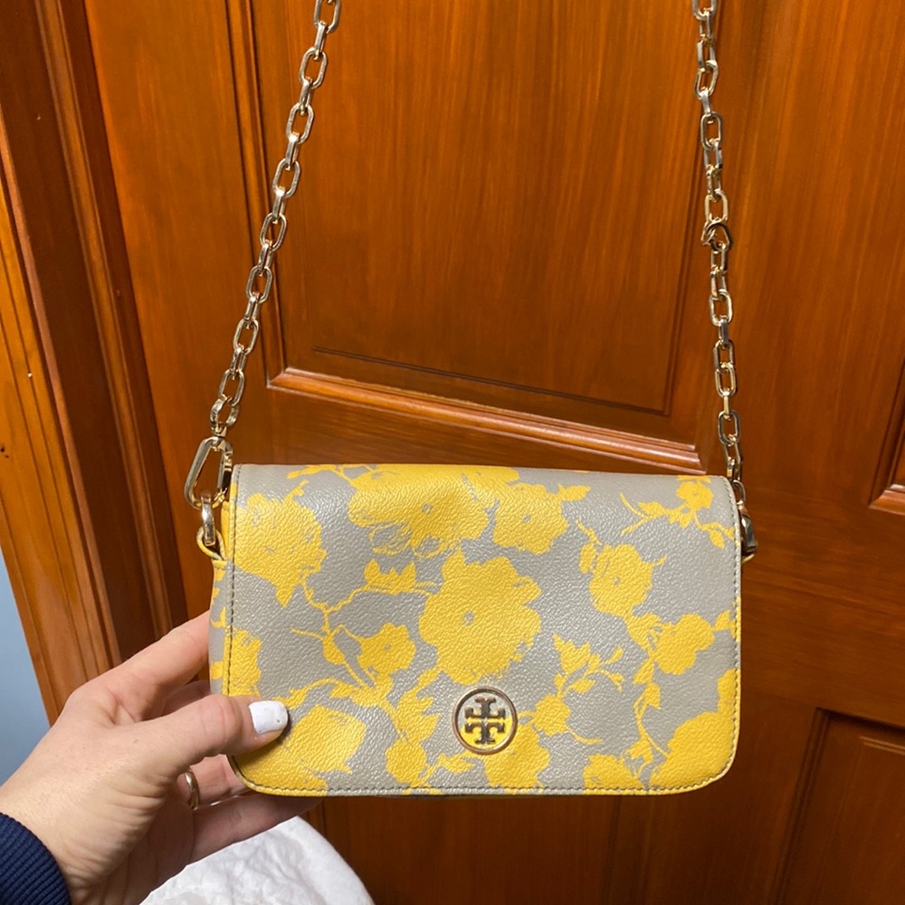 Tory burch yellow floral print bag - Picture 1 of 6